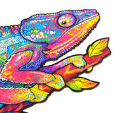 UNIDRAGON Houten Puzzel Dier - Regenboogkleurige Kameleon - King Size - 31 x 41 cm image 7