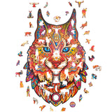 UNIDRAGON Houten Puzzel Dier - Voorzichtige Lynx - King Size - 27 х 41 cm image 2