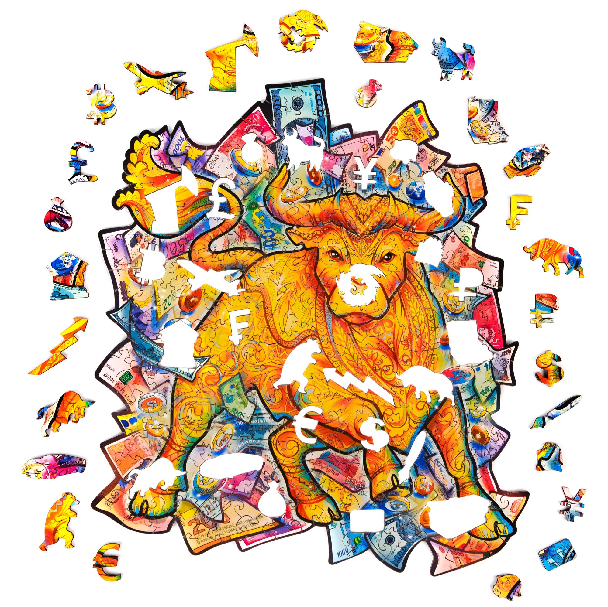 UNIDRAGON Houten Puzzel Dier - Welvarende Stier - Medium - 25 x 29 cm image 2