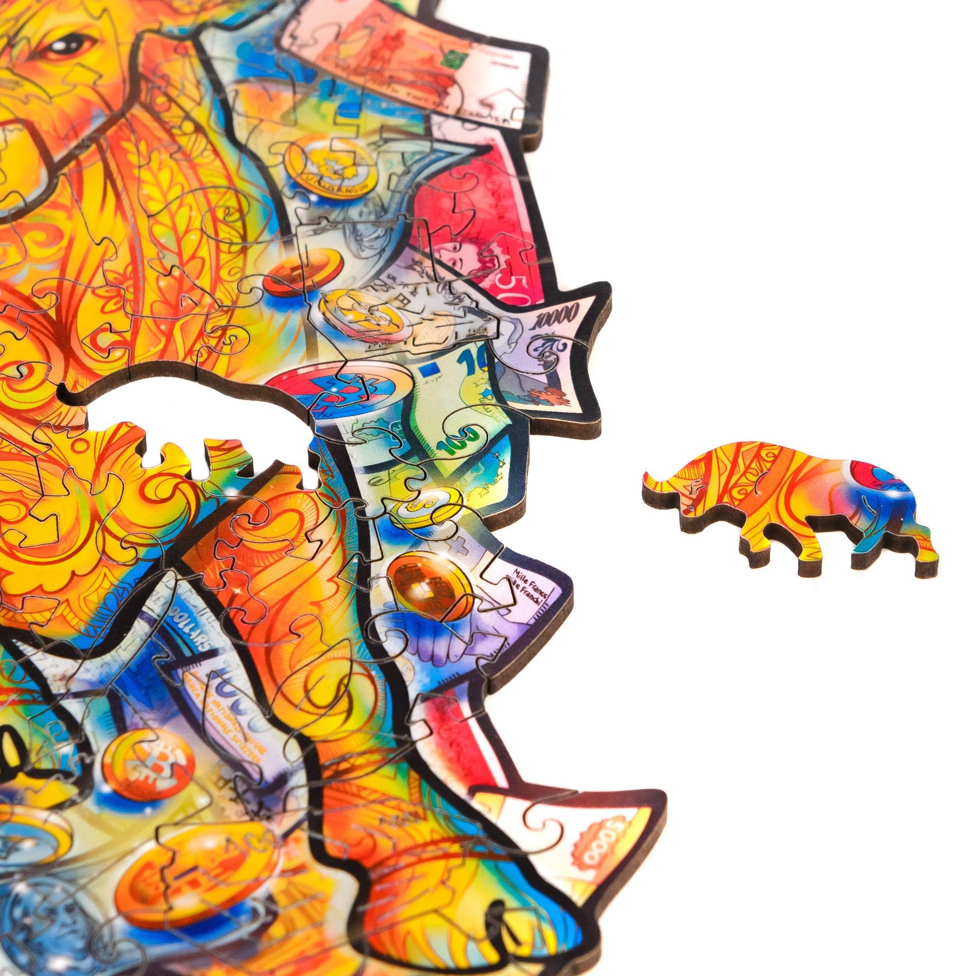 UNIDRAGON Houten Puzzel Dier - Welvarende Stier - Medium - 25 x 29 cm image 4