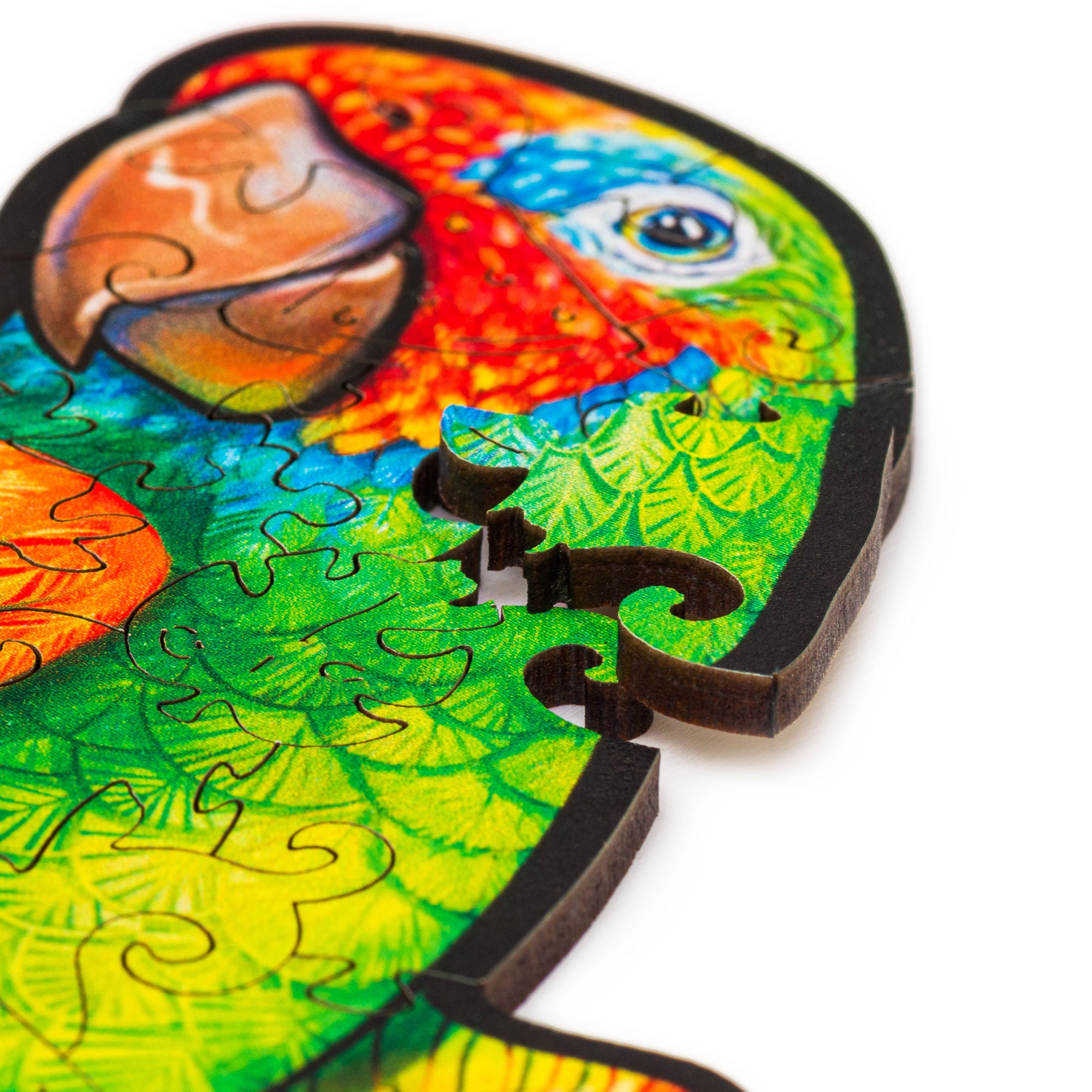 UNIDRAGON Houten Puzzel Dier - Speelse Papegaaien - King Size - 49 x 27 cm image 6