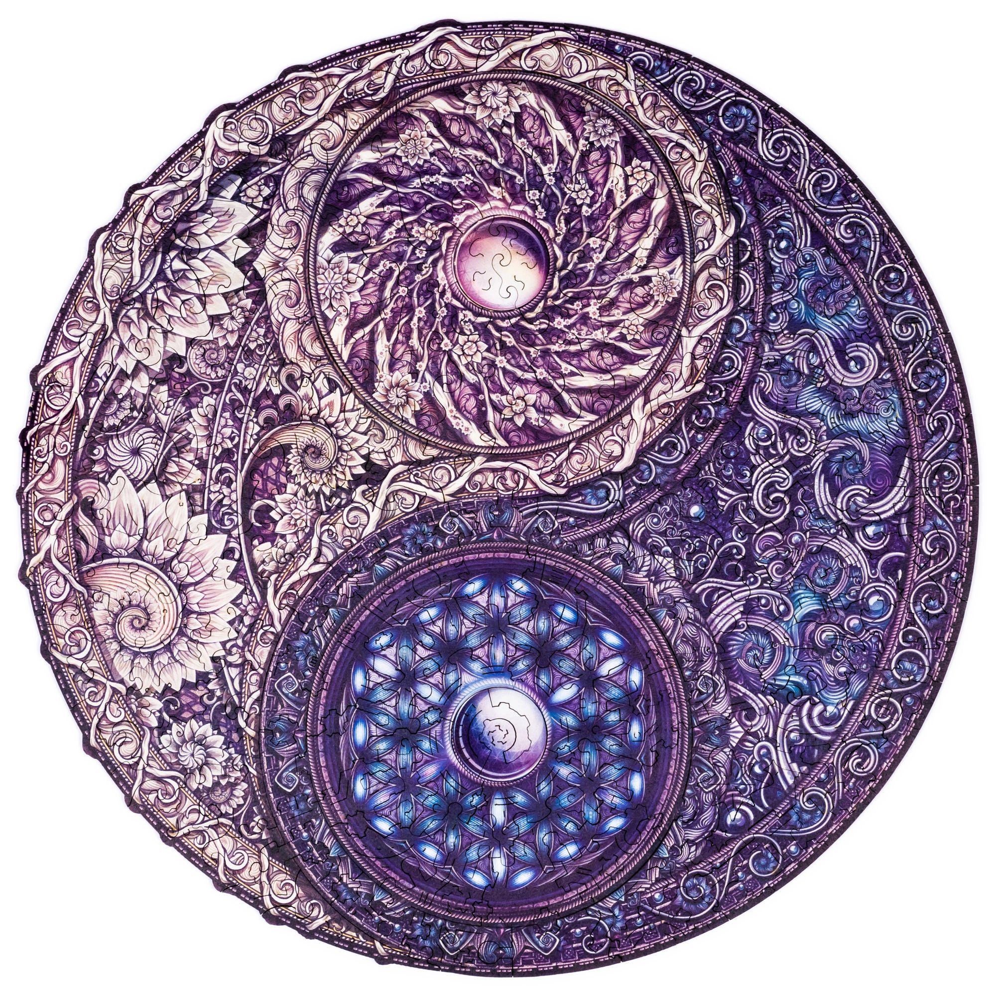 UNIDRAGON Houten Puzzel Mandala - Overkoepelende Tegenstellingen - Medium - 25 x 25 cm