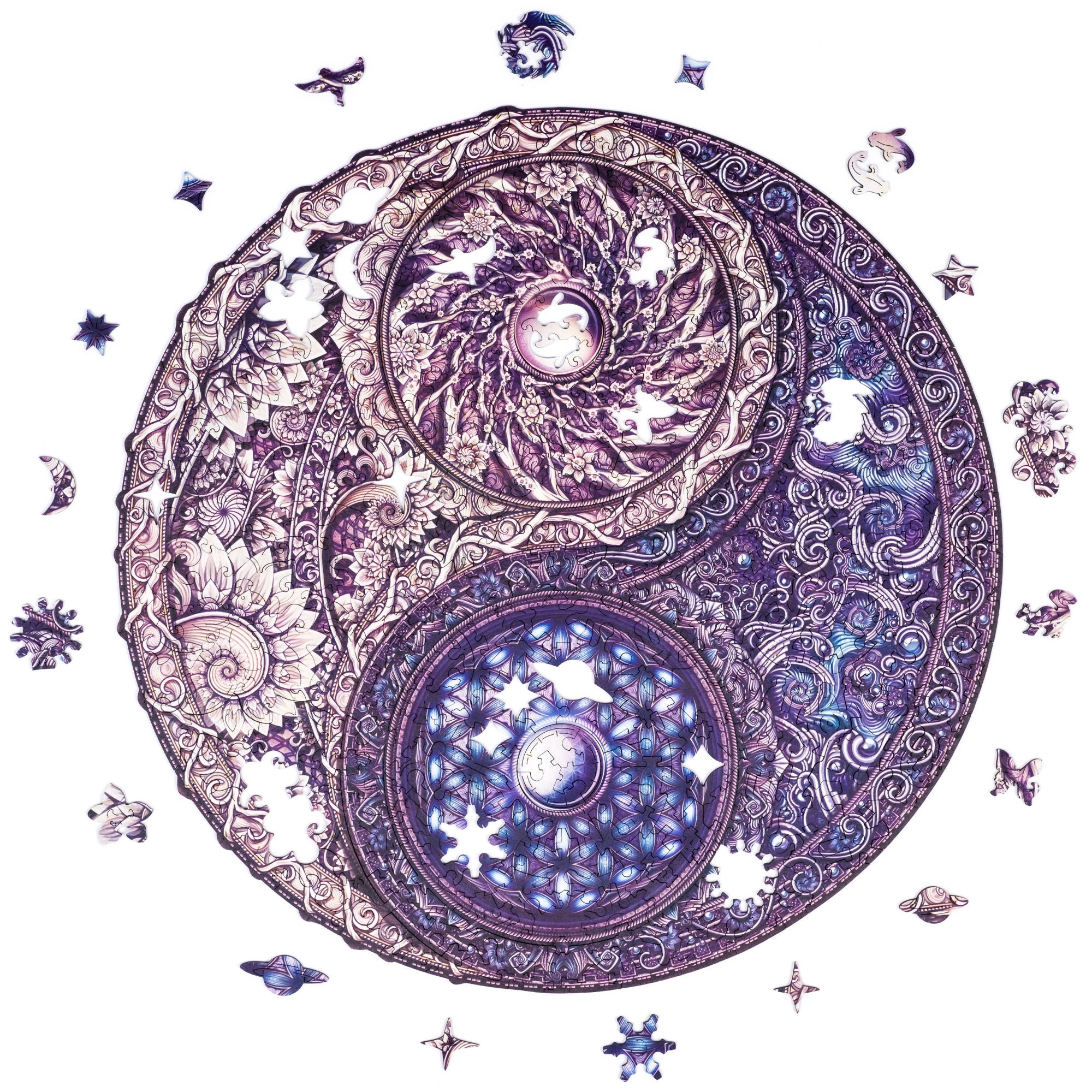 UNIDRAGON Houten Puzzel Mandala - Overkoepelende Tegenstellingen - King Size - 33 x 33 cm image 2