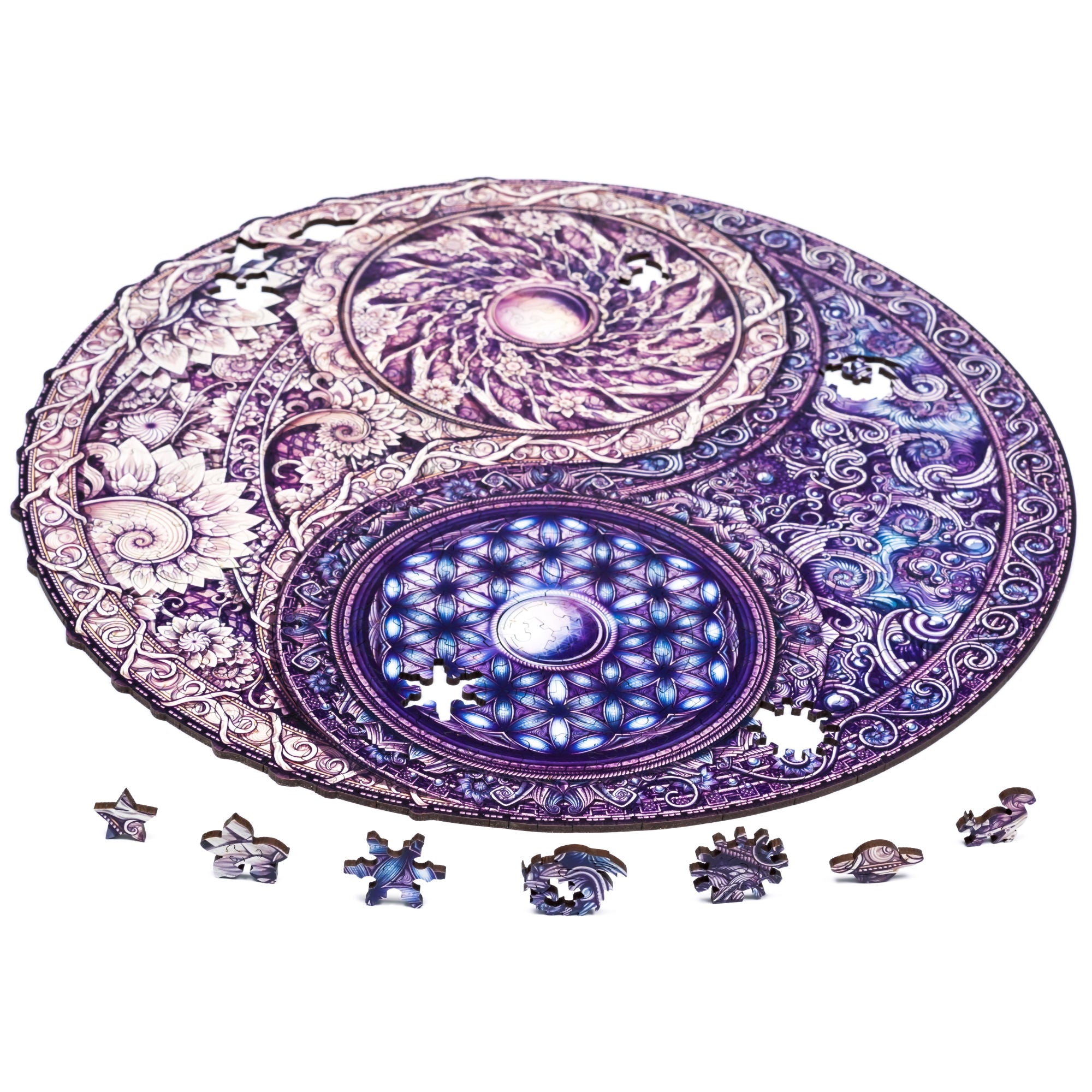 UNIDRAGON Houten Puzzel Mandala - Overkoepelende Tegenstellingen - King Size - 33 x 33 cm image 9