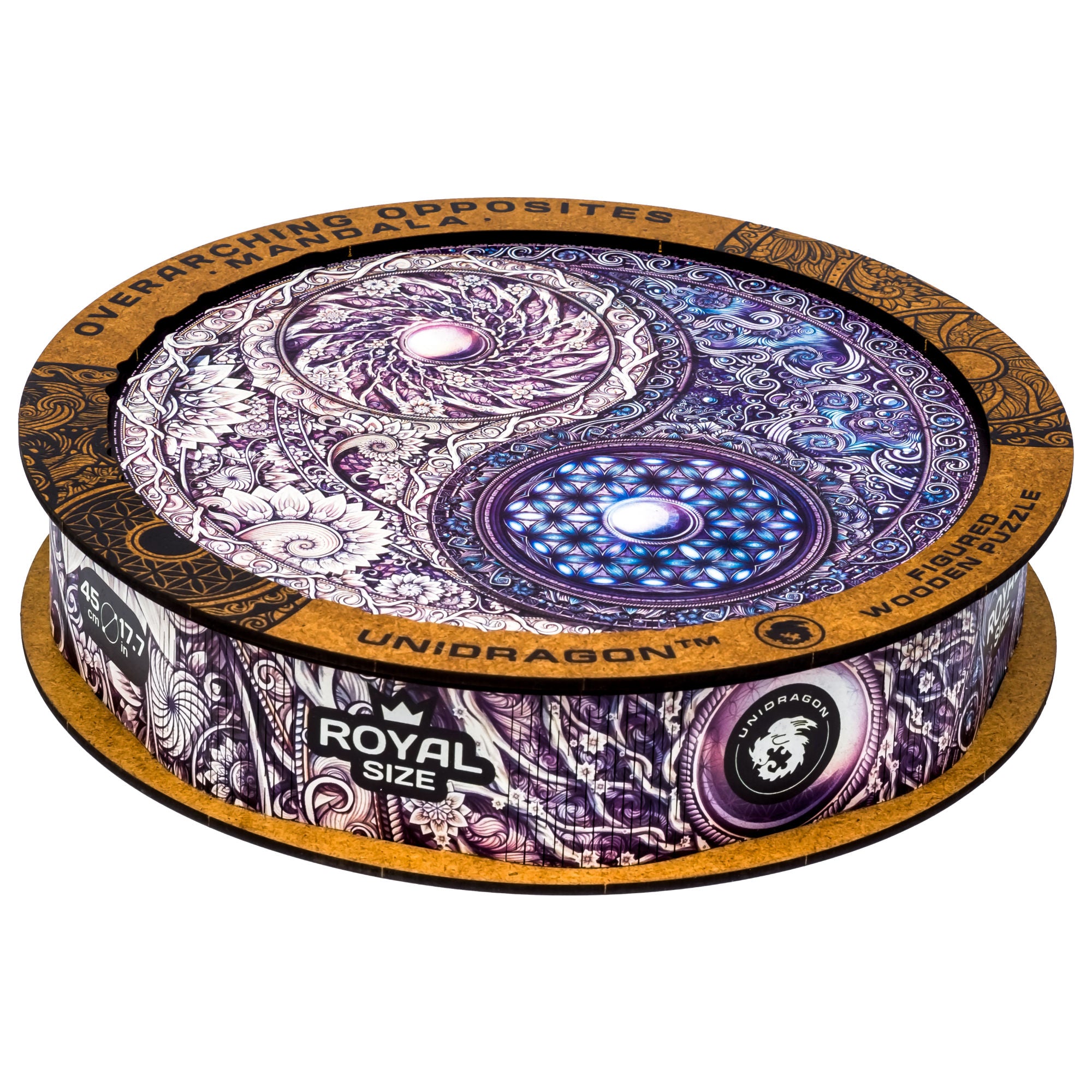 UNIDRAGON Houten Puzzel Mandala - Overkoepelende Tegenstellingen - Royal Size - 45 x 45 cm image 16