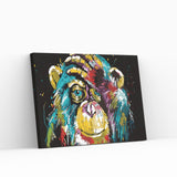 Best Pause Monkey mehrfarbig - Malen nach Zahlen - 40x50 cm - DIY Hobby Kit