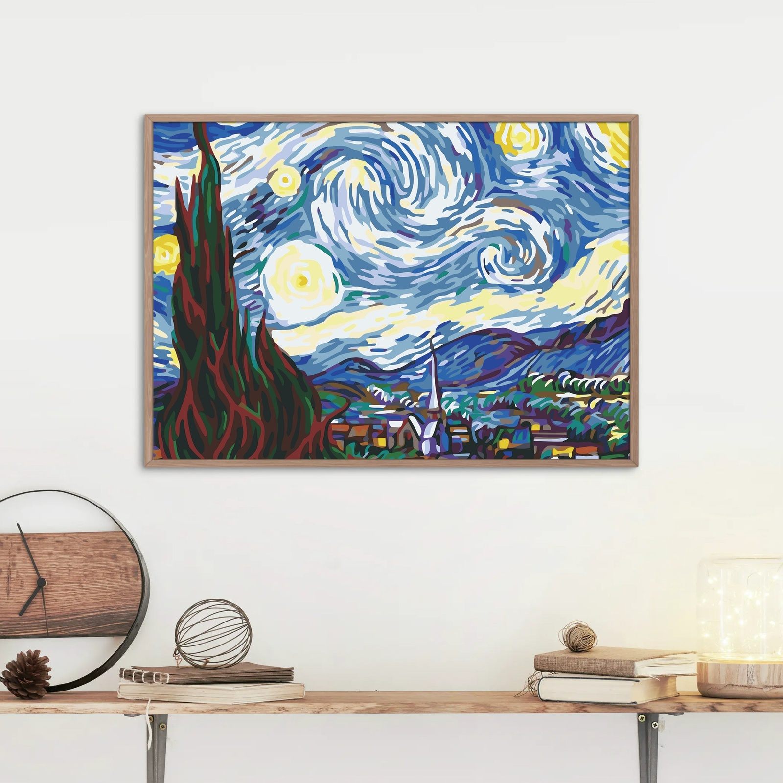 Best Pause De Sterrennacht Vincent van Gogh Schilderen op nummer 40x50 cm - DIY Hobby Pakket