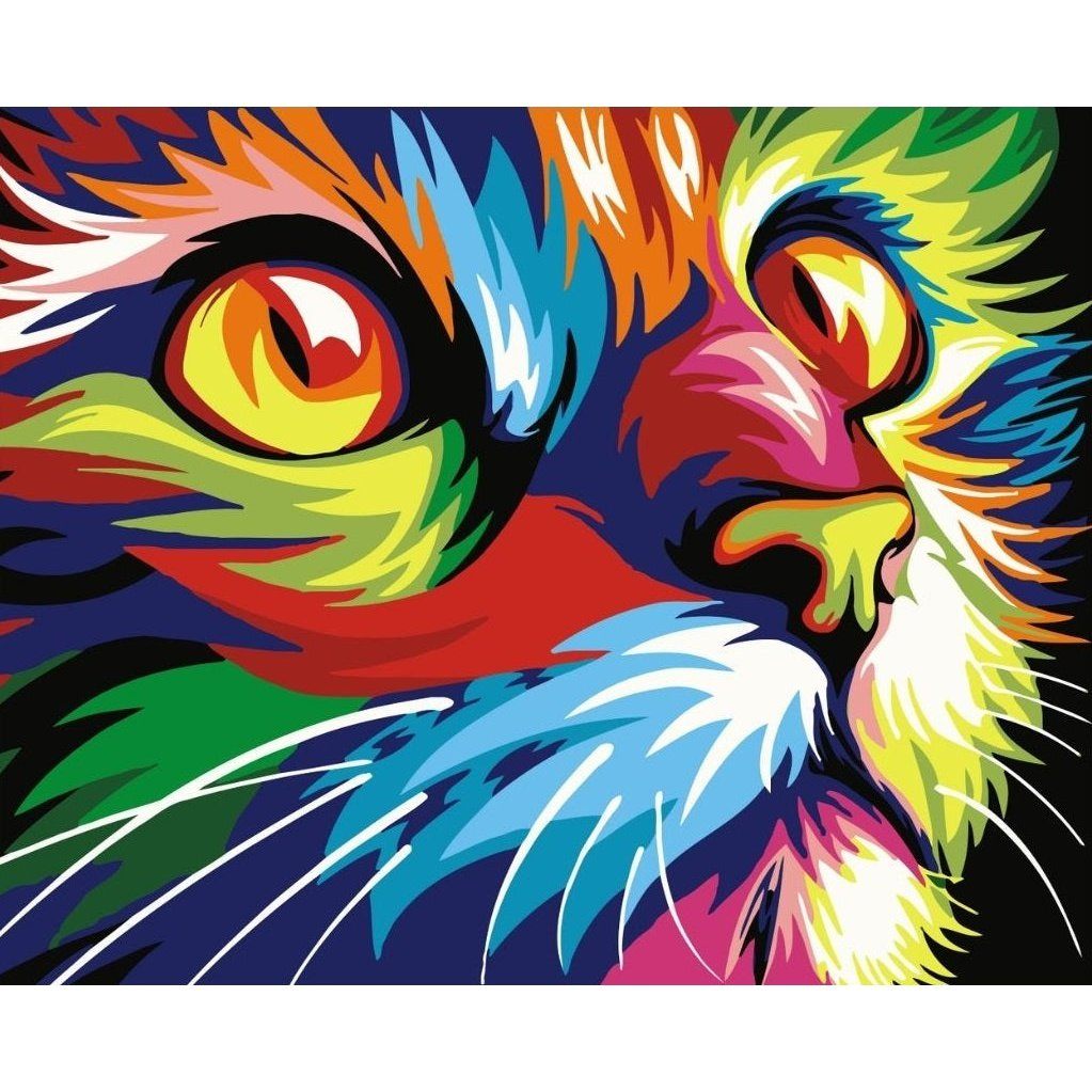 Best Pause Kat multikleur Schilderen op nummer 40x50 cm - DIY Hobby Pakket
