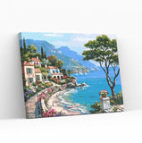 Best Pause Mediterraans Dorp Schilderen op nummer 40x50 cm - DIY Hobby Pakket