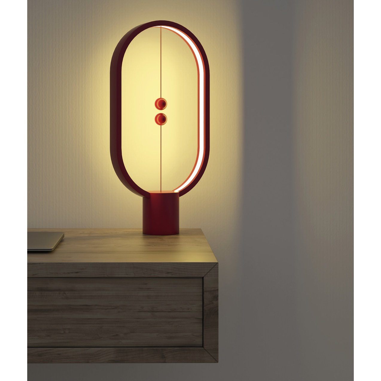 DesignNest Heng Balance Lamp Ellipse Rood - 20x7x40 cm