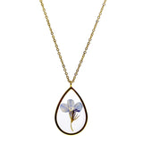 Growing Concepts Vergoldete Halskette mit echter Blume – Lobelia – 45-50 cm
