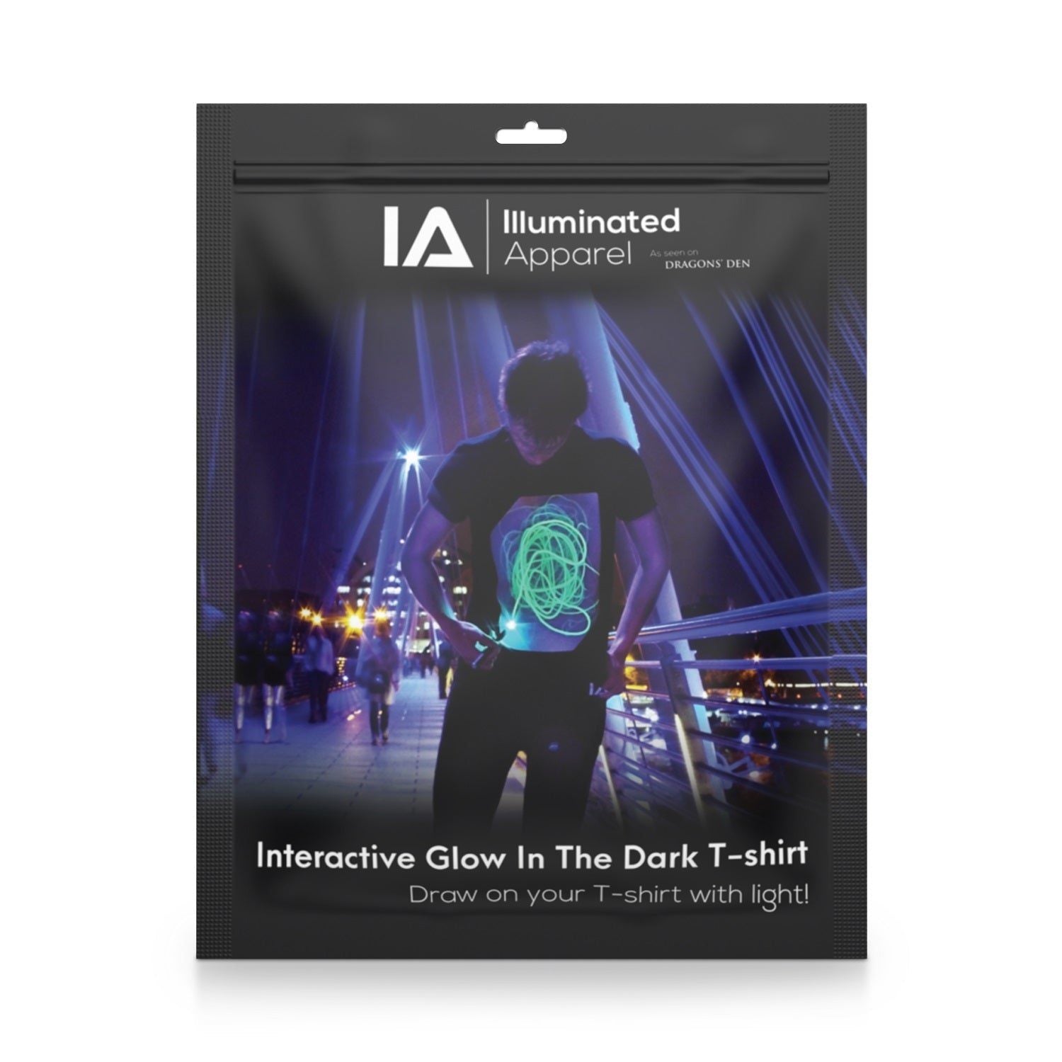 IA Interactief Glow T-shirt Super Groen - Zwart L