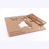 MiMi Innovations Luxe Houten Wereldkaart Muurdecoratie True Puzzel 150x90 cm/59.1x35.4 inch - Bruin