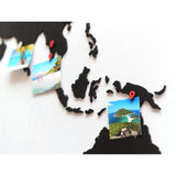 MiMi Innovations Luxe Houten Wereldkaart Muurdecoratie True Puzzel 150x90 cm/59.1x35.4 inch - Zwart