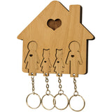 Porte-clés MiMi Innovations avec porte-clés en bois - Famille avec 2 filles