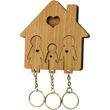 Porte-clés MiMi Innovations avec porte-clés en bois - Famille avec fils