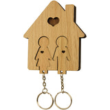 MiMi Innovations Schlüsselhalter mit Schlüsselring aus Holz - Mann und Frau