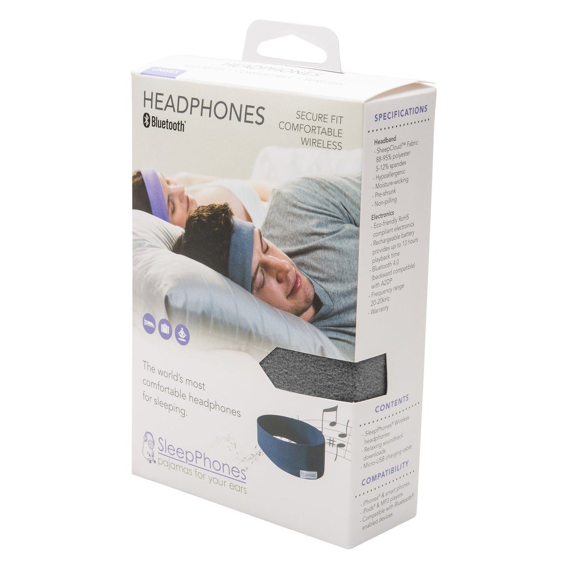 SleepPhones® Draadloos v7 Fleece Soft Gray/Grijs - Large/Extra Large
