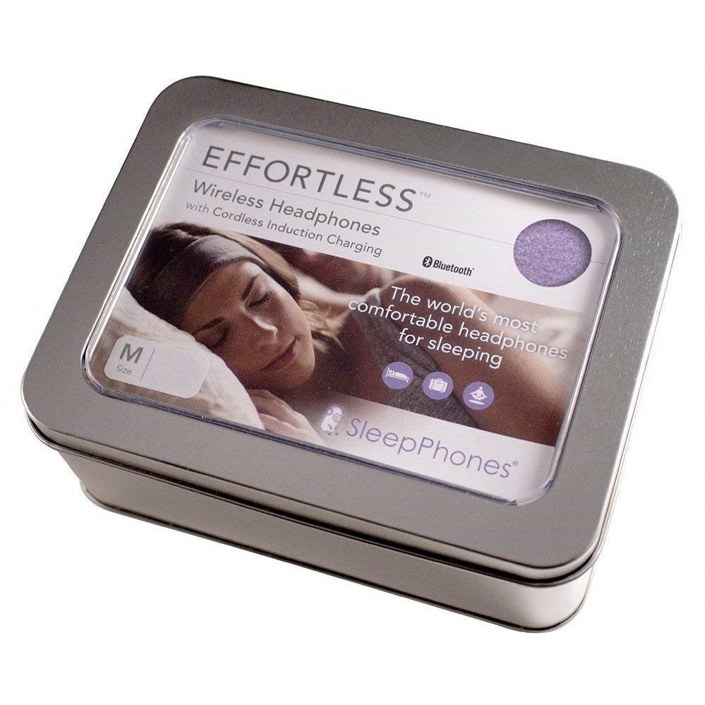 SleepPhones® Effortless v6 Fleece Soft Grey Bluetooth-hoofdtelefoon met Draadloos QI Opladen - Large