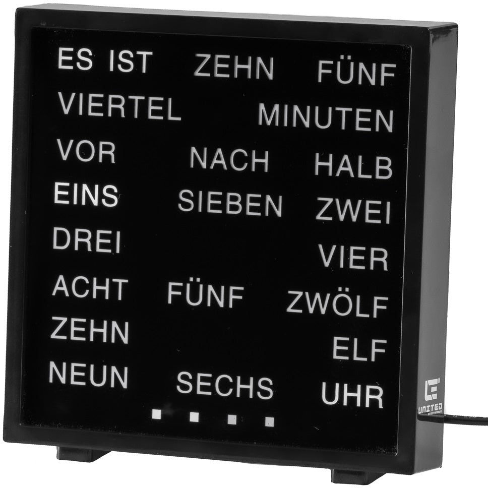 United Entertainment LED Woord Klok - Duits 17x16.5 cm