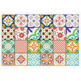 Walplus Classic Mediterranean Colorful Tile Sticker 1 - Mehrfarbig - 15x15 cm - 24 Stück