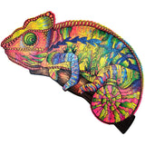 Wood Trick Kleurrijke Kameleon - Houten Vormpuzzel - 33.8x29.5 cm - 143 stukjes