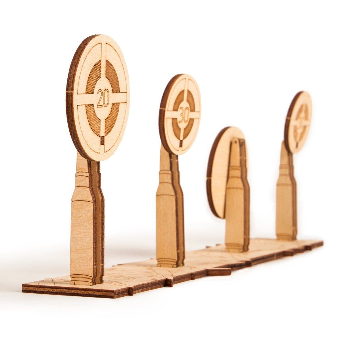 Wood Trick Set van Wapens met Schietdoelen - Houten Modelbouw