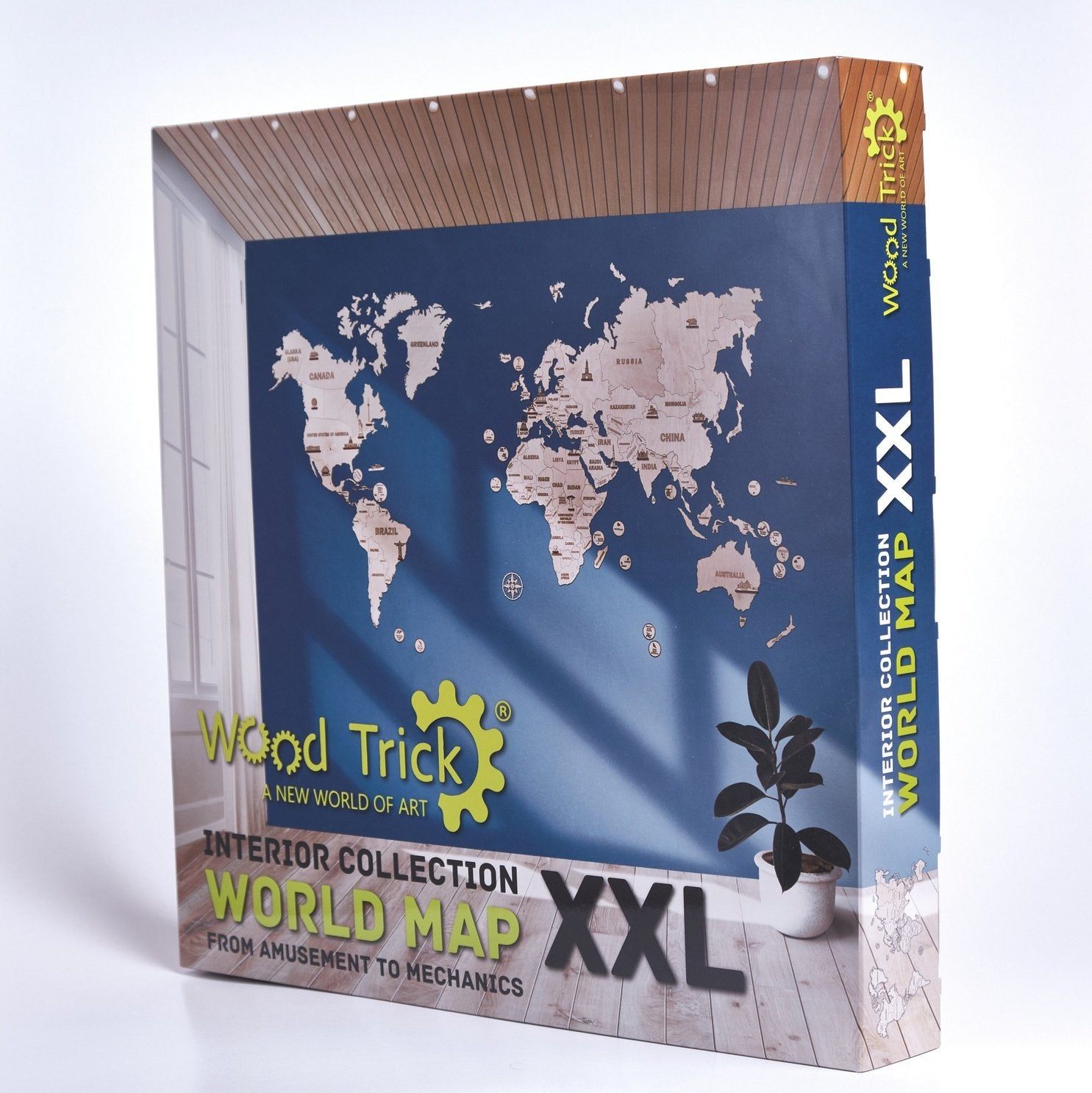 Wood Trick Wereld Kaart XXL Houten Modelbouw - 200x120 cm