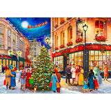 Wooden City Christmas Street XL - Puzzle de formes en bois - 52x37,5 cm - 1010 pièces
