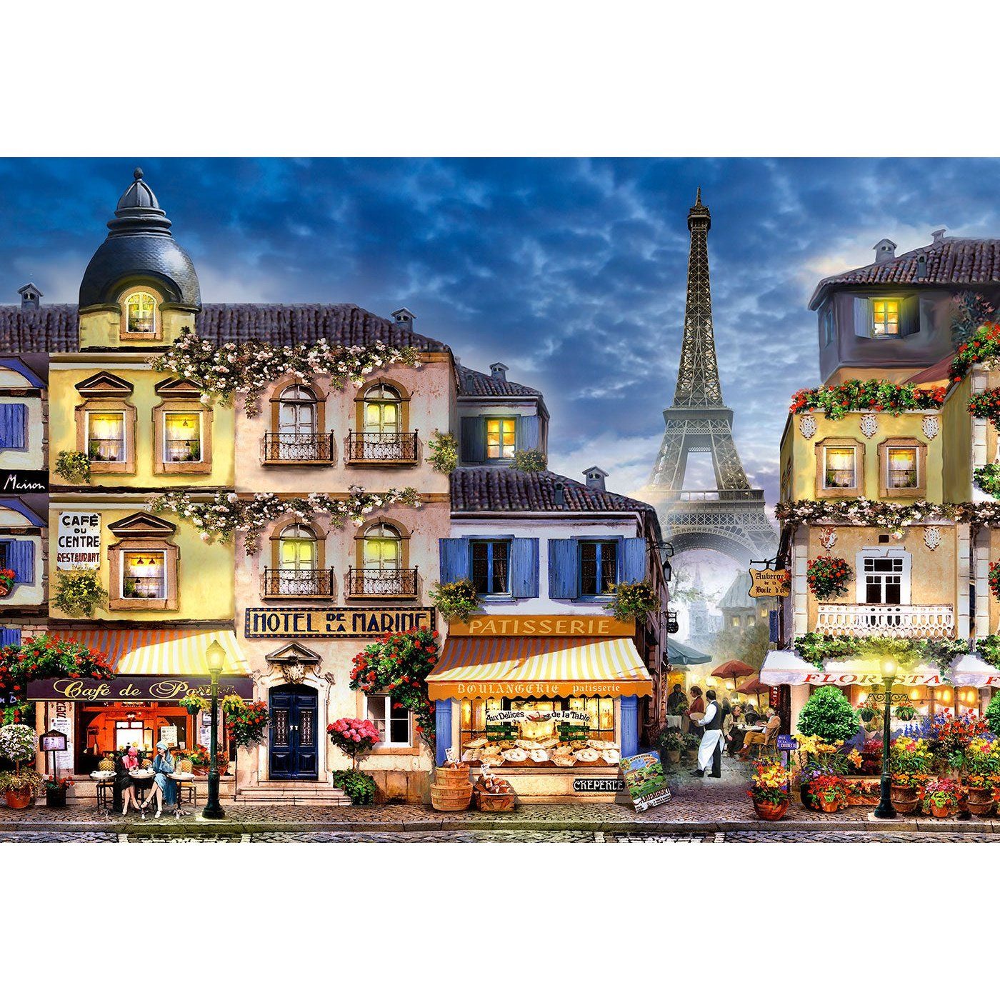 Wooden City Ontbijt in Parijs XL Houten Vormpuzzel 52x37,5 cm - 600 stukjes