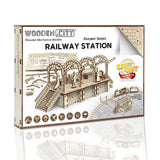 Wooden City Treinstation - Houten Modelbouw